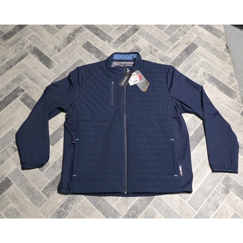 New Puma PRIMALOFT Quilted Golf Jacket Full Zip Navy Blue  Men’s Size XL $260